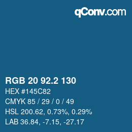 カラーコード: RGB 20 92.2 130 | qconv.com
