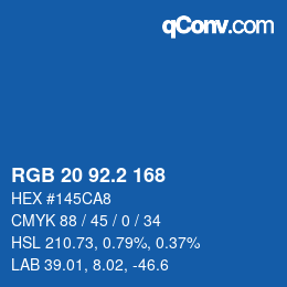 カラーコード: RGB 20 92.2 168 | qconv.com