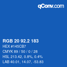 カラーコード: RGB 20 92.2 183 | qconv.com