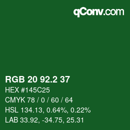 カラーコード: RGB 20 92.2 37 | qconv.com