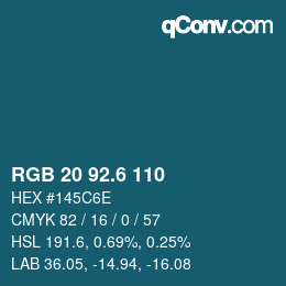 カラーコード: RGB 20 92.6 110 | qconv.com