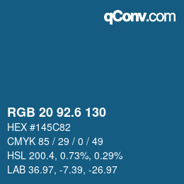 カラーコード: RGB 20 92.6 130 | qconv.com