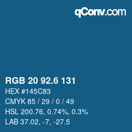 カラーコード: RGB 20 92.6 131 | qconv.com