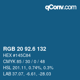 カラーコード: RGB 20 92.6 132 | qconv.com