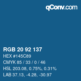 Color code: RGB 20 92 137 | qconv.com