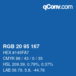 Color code: RGB 20 95 167 | qconv.com