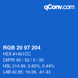 Color code: RGB 20 97 204 | qconv.com