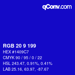Color code: RGB 20 9 199 | qconv.com