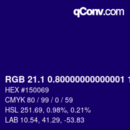 カラーコード: RGB 21.1 0.80000000000001 105 | qconv.com