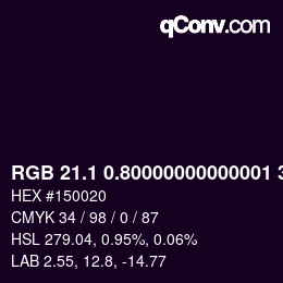 Farbcode: RGB 21.1 0.80000000000001 32 | qconv.com