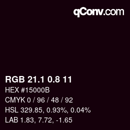 Color code: RGB 21.1 0.8 11 | qconv.com