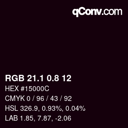 Color code: RGB 21.1 0.8 12 | qconv.com