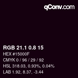 Color code: RGB 21.1 0.8 15 | qconv.com