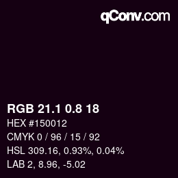 Color code: RGB 21.1 0.8 18 | qconv.com