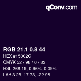 Color code: RGB 21.1 0.8 44 | qconv.com