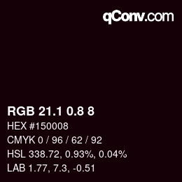Farbcode: RGB 21.1 0.8 8 | qconv.com