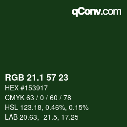 カラーコード: RGB 21.1 57 23 | qconv.com