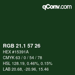 Color code: RGB 21.1 57 26 | qconv.com
