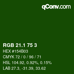 カラーコード: RGB 21.1 75 3 | qconv.com