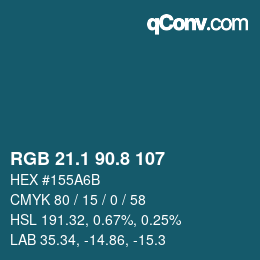 Color code: RGB 21.1 90.8 107 | qconv.com