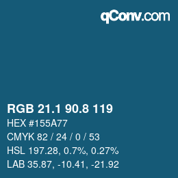 Color code: RGB 21.1 90.8 119 | qconv.com