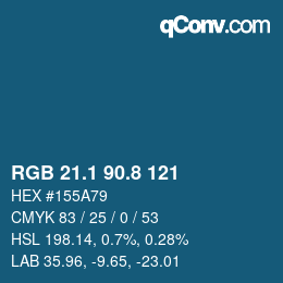 Color code: RGB 21.1 90.8 121 | qconv.com