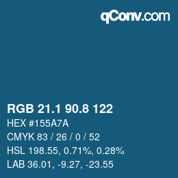 Color code: RGB 21.1 90.8 122 | qconv.com