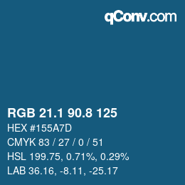 Color code: RGB 21.1 90.8 125 | qconv.com
