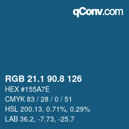 Color code: RGB 21.1 90.8 126 | qconv.com