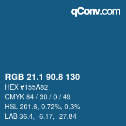 Color code: RGB 21.1 90.8 130 | qconv.com