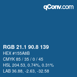 Color code: RGB 21.1 90.8 139 | qconv.com