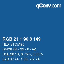 Color code: RGB 21.1 90.8 149 | qconv.com