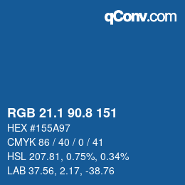 Color code: RGB 21.1 90.8 151 | qconv.com