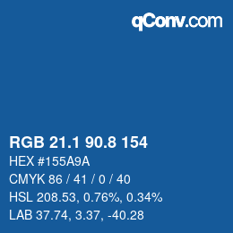 Color code: RGB 21.1 90.8 154 | qconv.com