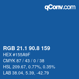 Color code: RGB 21.1 90.8 159 | qconv.com