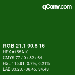カラーコード: RGB 21.1 90.8 16 | qconv.com