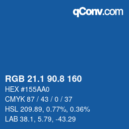 Color code: RGB 21.1 90.8 160 | qconv.com
