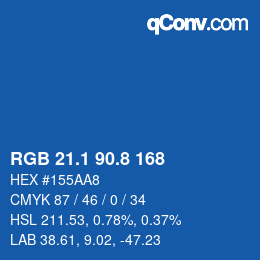 Color code: RGB 21.1 90.8 168 | qconv.com