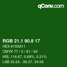 カラーコード: RGB 21.1 90.8 17 | qconv.com