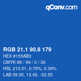 Color code: RGB 21.1 90.8 179 | qconv.com