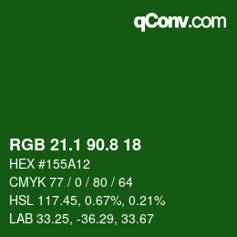 カラーコード: RGB 21.1 90.8 18 | qconv.com