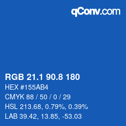 カラーコード: RGB 21.1 90.8 180 | qconv.com