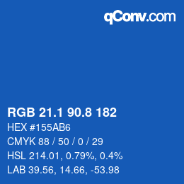 Farbcode: RGB 21.1 90.8 182 | qconv.com
