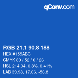 Color code: RGB 21.1 90.8 188 | qconv.com