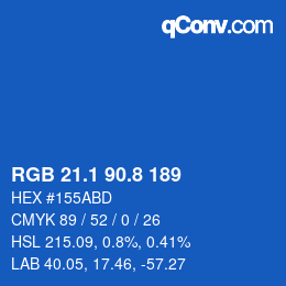 Color code: RGB 21.1 90.8 189 | qconv.com