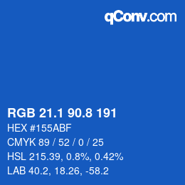 カラーコード: RGB 21.1 90.8 191 | qconv.com