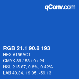 Color code: RGB 21.1 90.8 193 | qconv.com