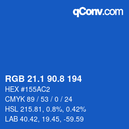 Color code: RGB 21.1 90.8 194 | qconv.com