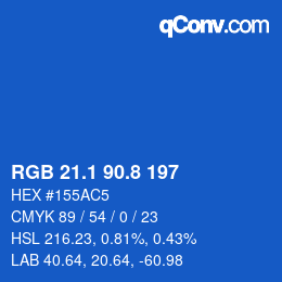 カラーコード: RGB 21.1 90.8 197 | qconv.com