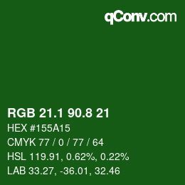 カラーコード: RGB 21.1 90.8 21 | qconv.com